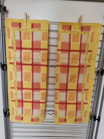 2 essuie-mains "quadrillages" Françoise Saget