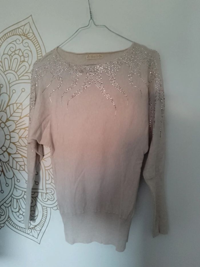 Joli pull bohème beige taille 36