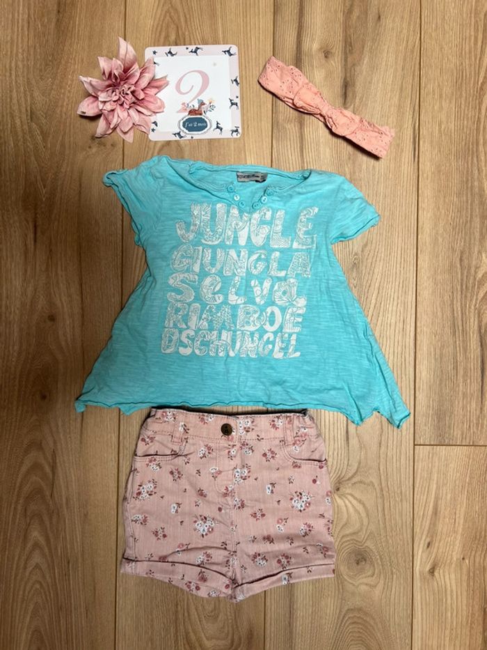 Joli t-shirt turquoise 2 ans TAO