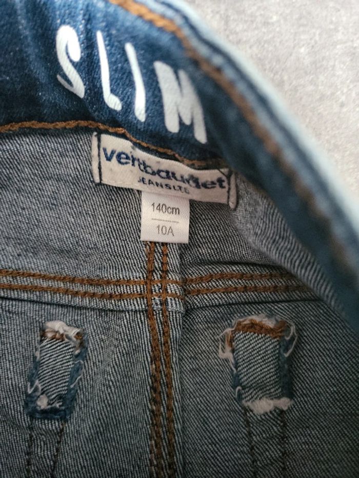 Lot 4 jeans slim fille 10 ans très bon état - photo numéro 4
