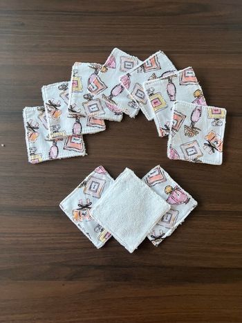 Lot 10 carrés cotons lavables réutilisables