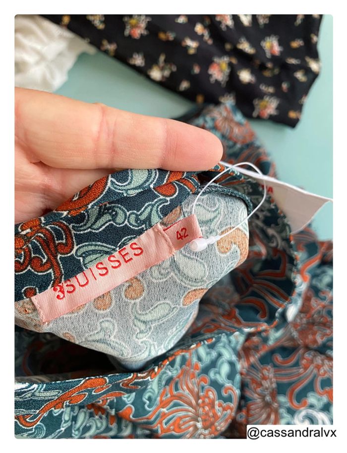 Robe longue fleuri marron et bleue - 3 suisses - photo numéro 4