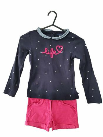 5 ans fille ensemble Teeshirt okaidi et short autre marques