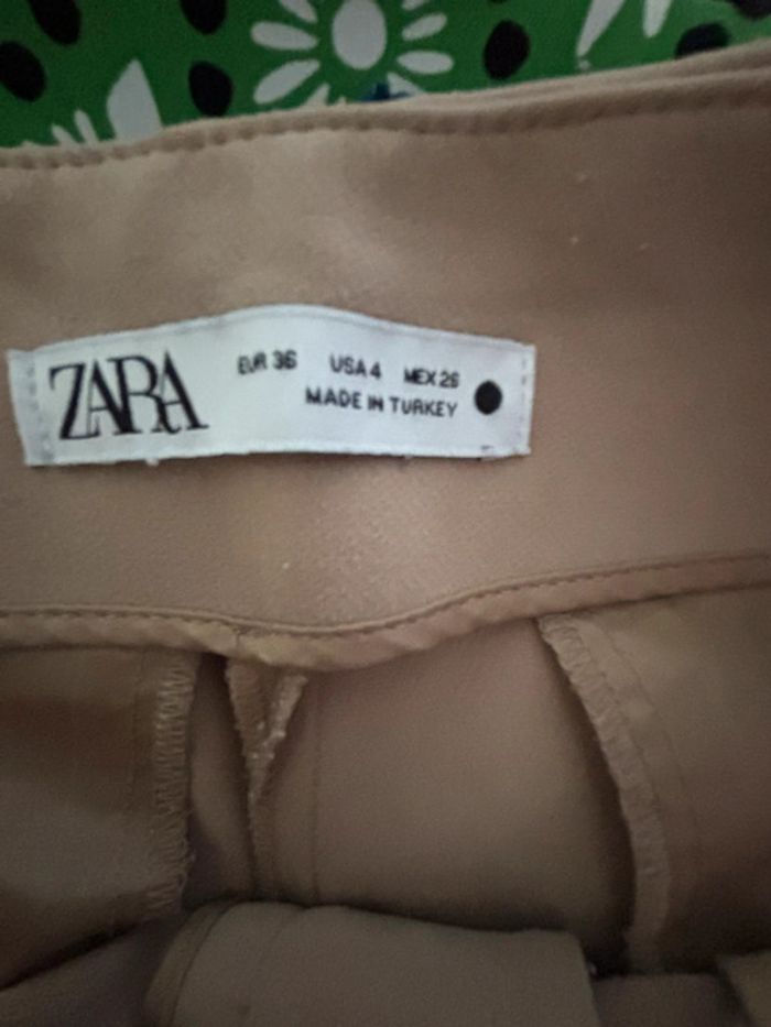 Sublime pantalon à pince 7/8eme beige - Zara - T36 - photo numéro 5