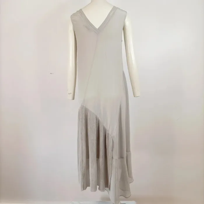 Robe midi asymétrique AllSaints gris clair - Col V - Taille S - A661 - photo numéro 7