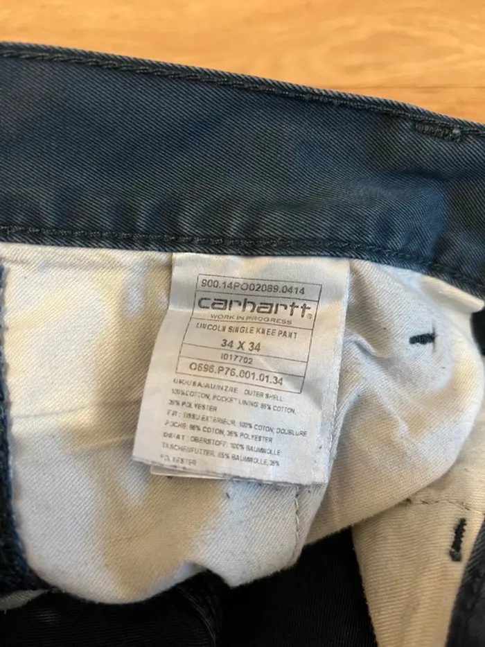 Pantalon carharrt bleu marine 34/34 - photo numéro 4