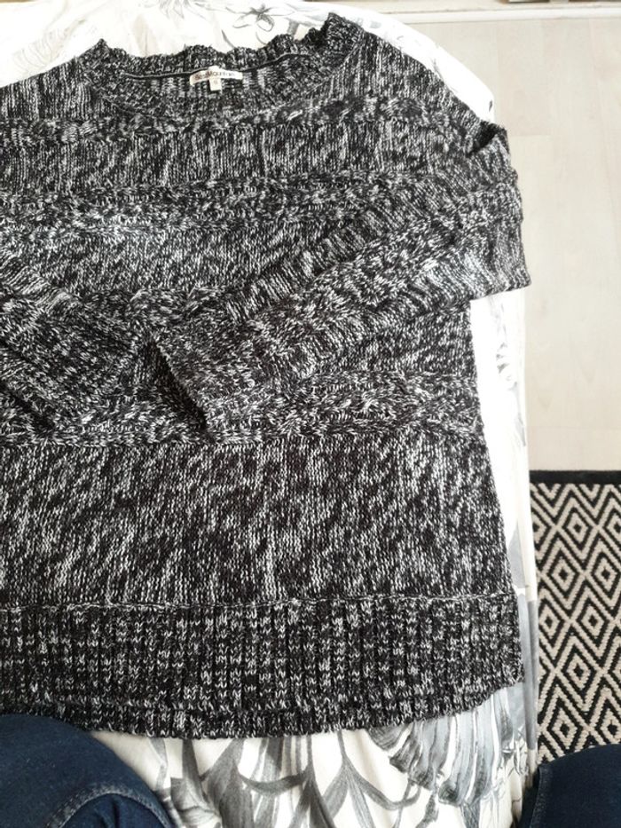 Pull chiné gris/blanc - photo numéro 6