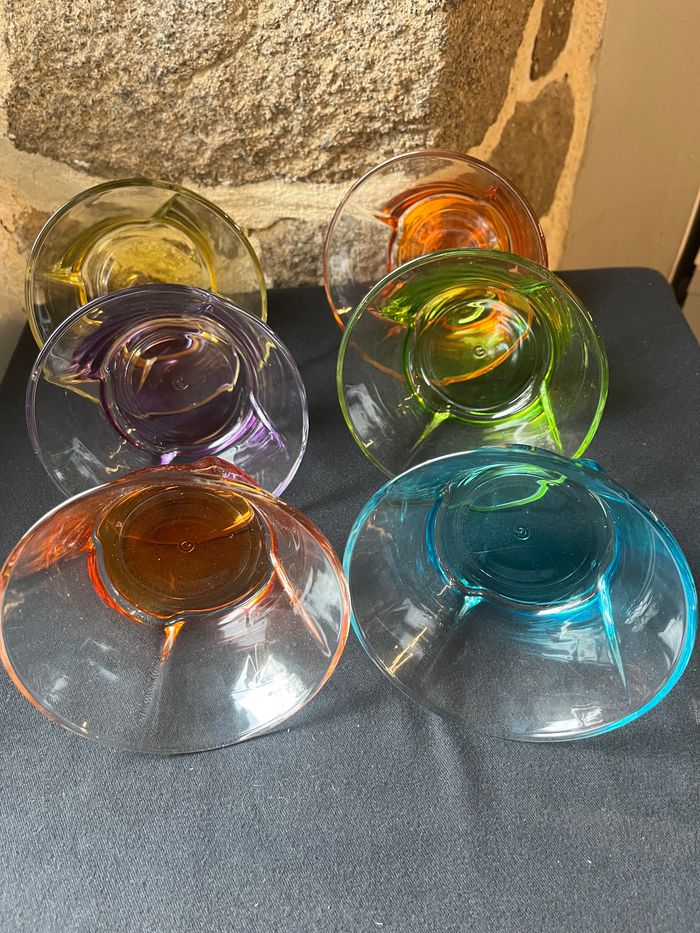 Lot de 6 coupelles multicolours en verre - photo numéro 3