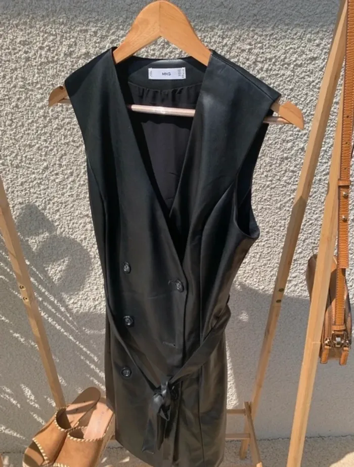 Robe Mango noire similicuir - photo numéro 3