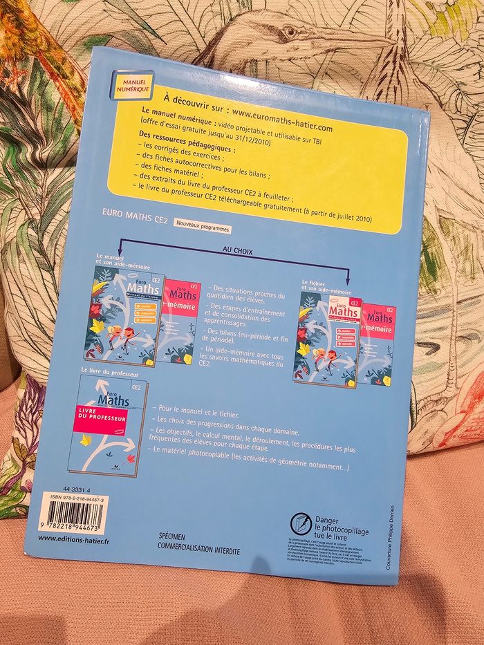 Manuel Euro Maths CE2 – Hatier - photo numéro 2