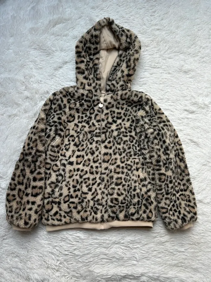 Manteau moumoute léopard Kiabi