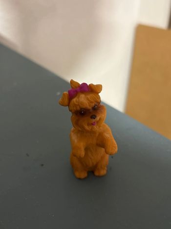 Figurine vintage Barbie Country Ride chiot Yorkie nœud rose années 90 1996