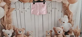 Short rose bébé fille 9 mois froufrous poches taille réglable neuf Fille
