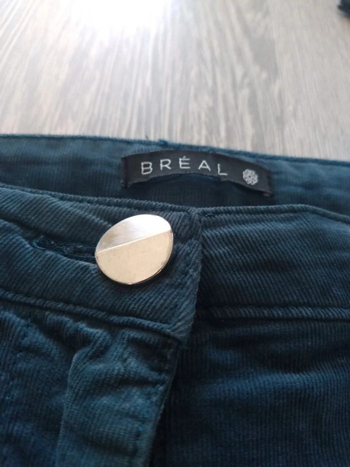 Pantalon breal velours bleu canard taille 38 - photo numéro 3