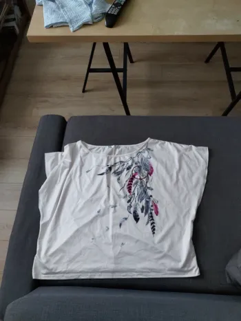 T-shirt blanc avec imprimé dreamcatcher