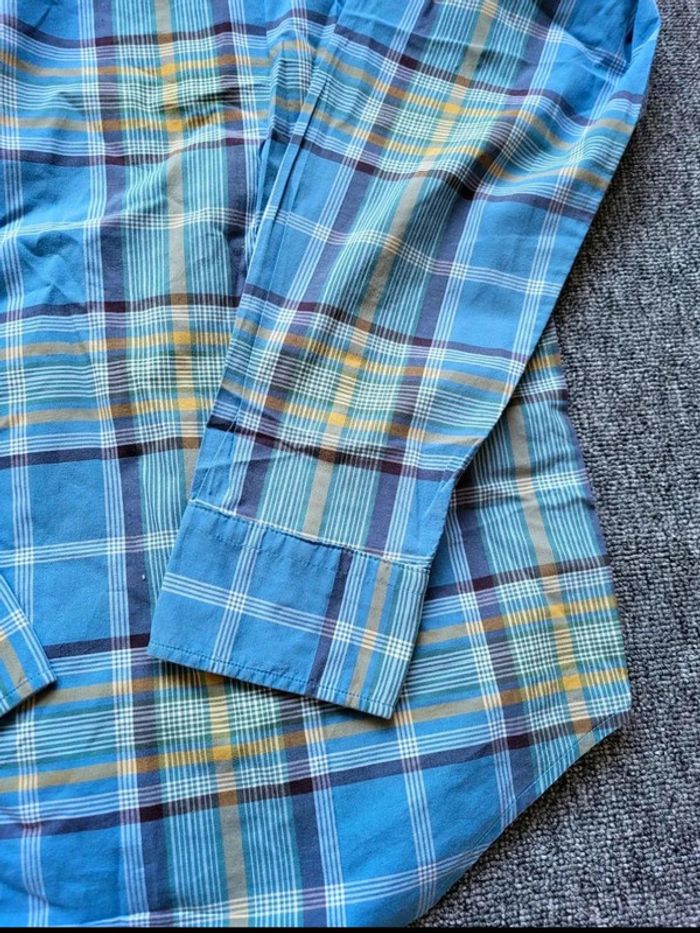 Chemise Tommy Hilfiger à Carreaux - Bleu & Jaune - Manches Longues - Taille M - New York Fit - photo numéro 15
