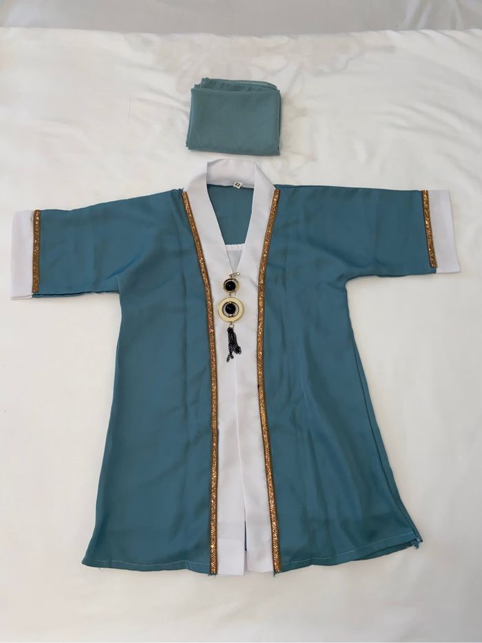 Abaya pour bébé de 1 an couleur vert blanc - photo numéro 8
