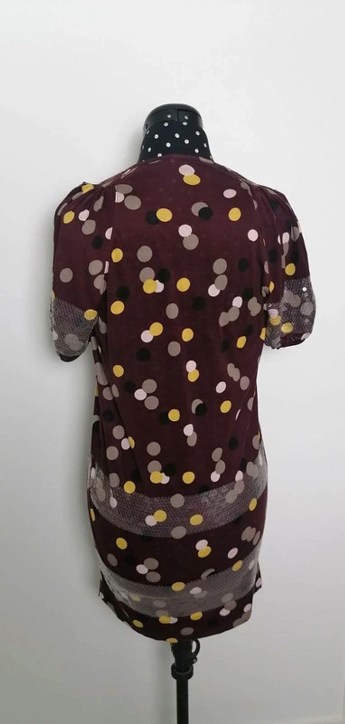 Robe d'été pois bordeaux mauve pois sequins Taille L Kenzo - photo numéro 4