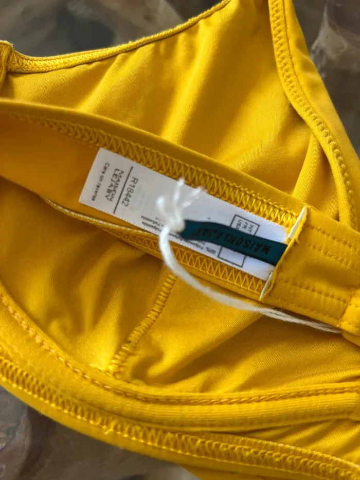 Haut de maillot de bain Maison Lejaby jaune Moutarde clous ananas - photo numéro 6