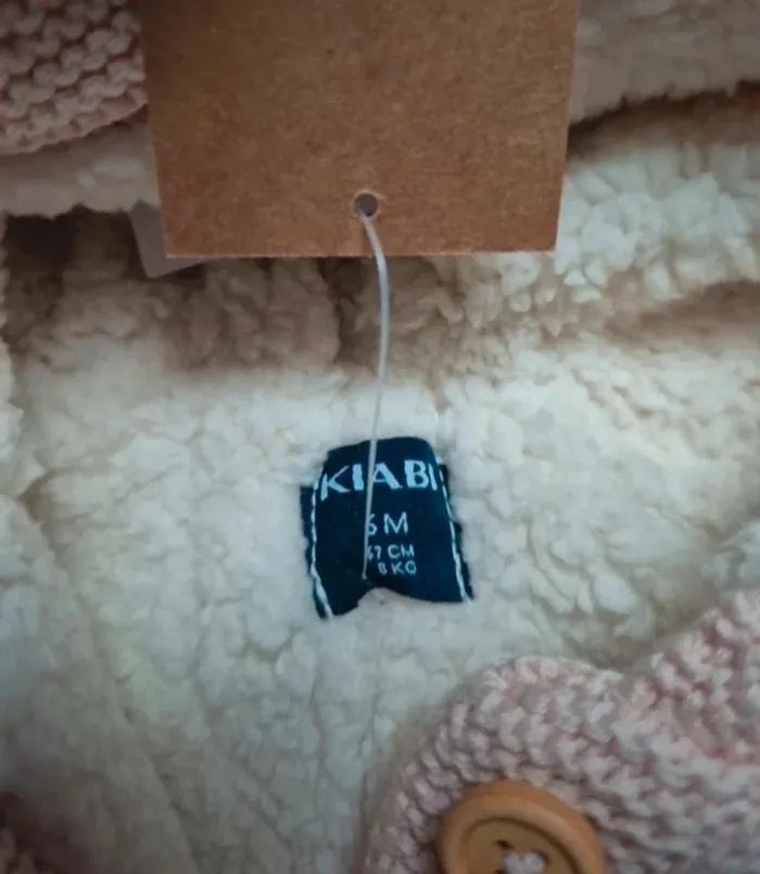 Magnifique gilet/veste polaire rose pâle neuve avec étiquette Kiabi 6 mois - photo numéro 3