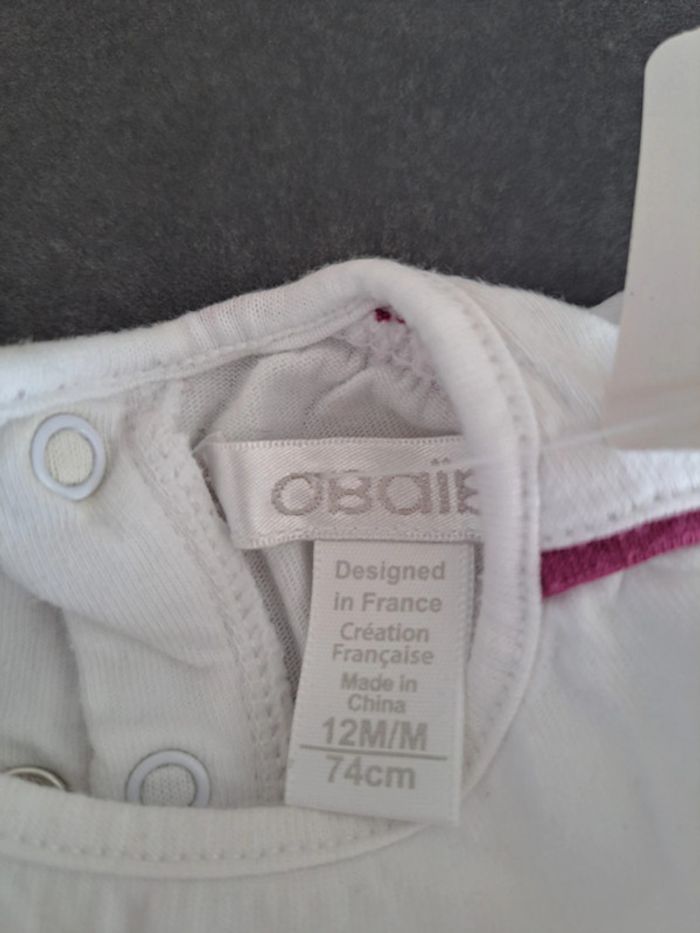 sous pull obaibi blanc 12 mois - photo numéro 2