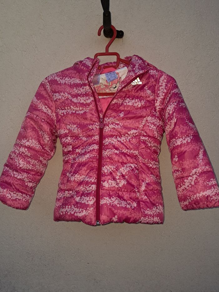 Doudoune imperméavle adidas rose 5/6ans avec capuche fille - photo numéro 2