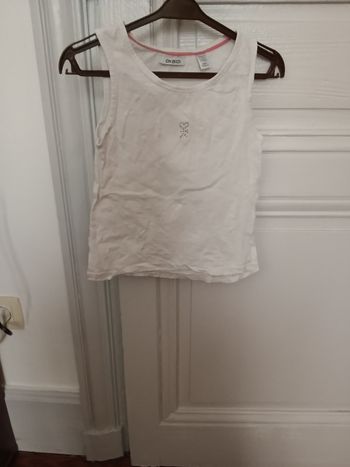 Débardeur Okaïdi blanc et argenté