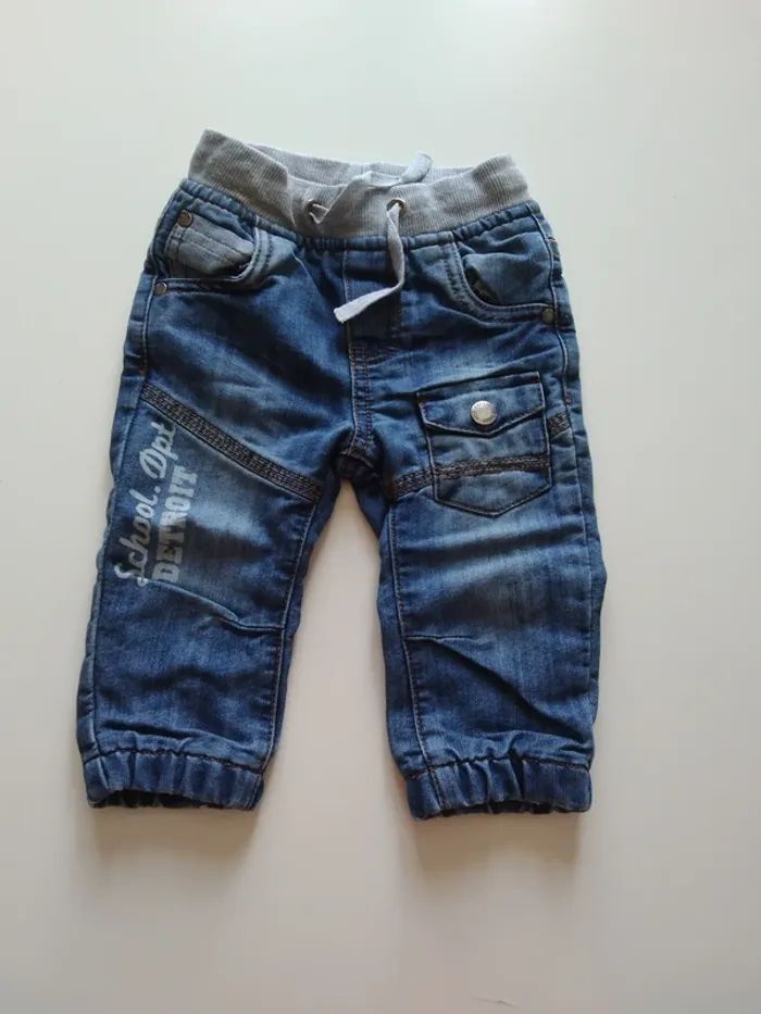 jean bleu ceinture élastiquée garcon 12 mois