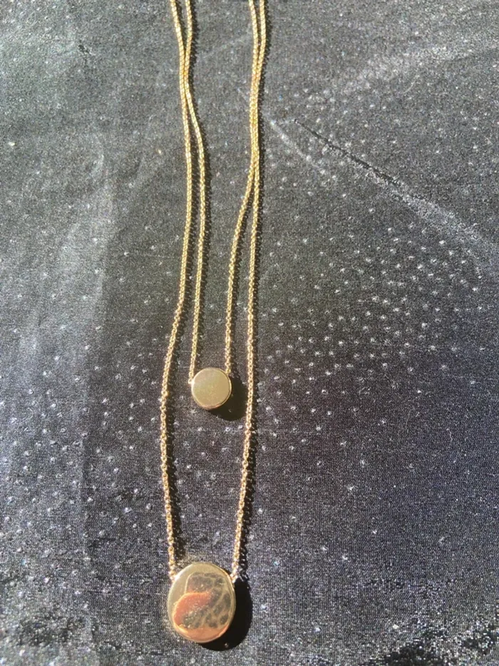 Double sautoir collier doré rond