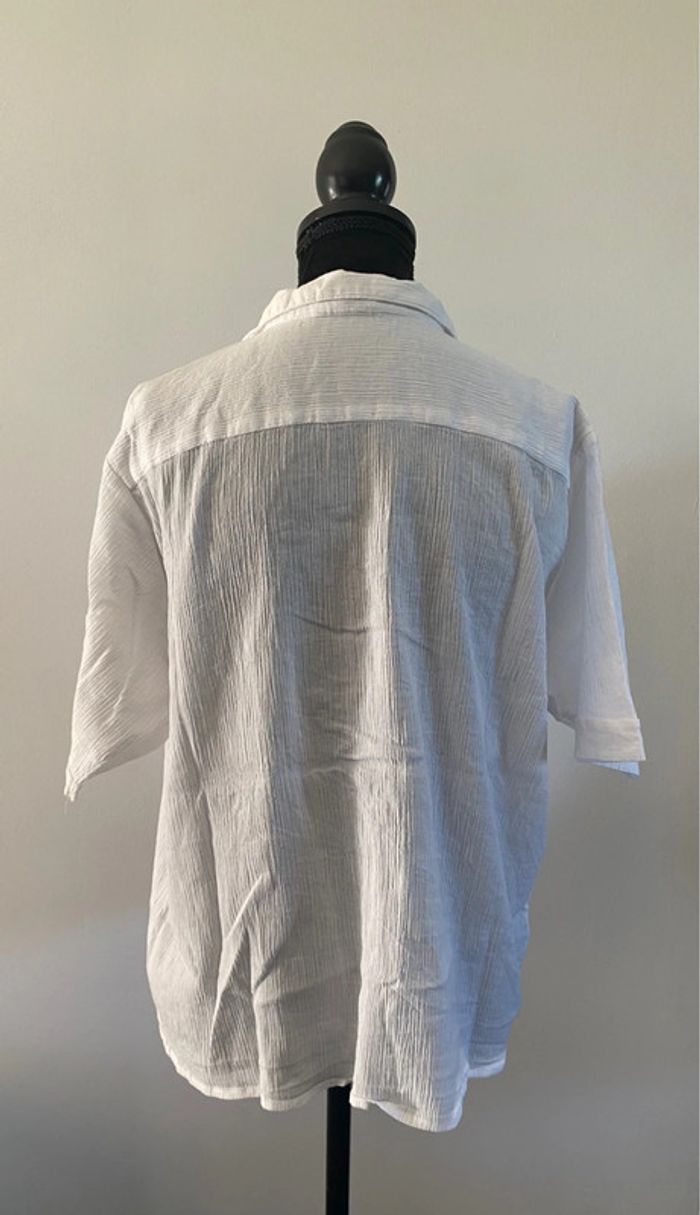 Chemise blanche vintage style en gaze de coton taille M - photo numéro 6