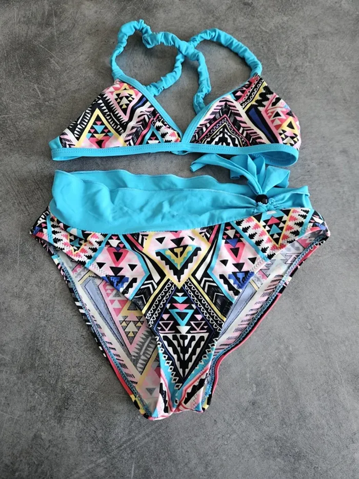 Maillot de bain chic 2 pièces fille - Taille 11/12 ans - Veryzen - Bleu turquoise - photo numéro 3