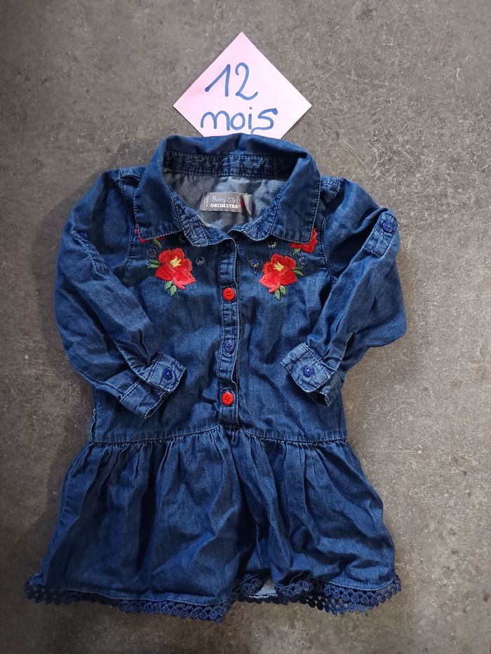 Robe effet jean fleurie 12 mois