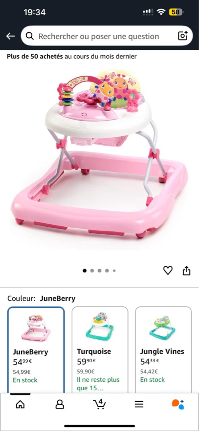Trotteur bébé fille - photo numéro 2