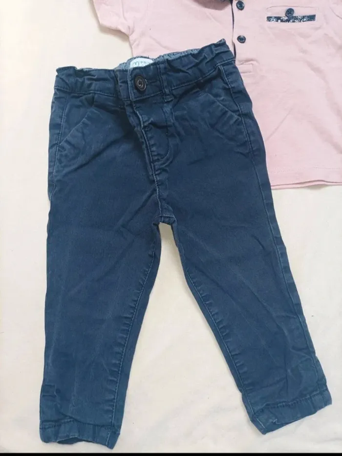 Ensemble polo manches courtes et pantalon Primark garçon 12 mois - photo numéro 3