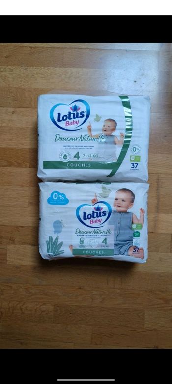 2 paquets de couches Lotus taille 4 