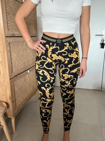 Legging noir et jaune Versace