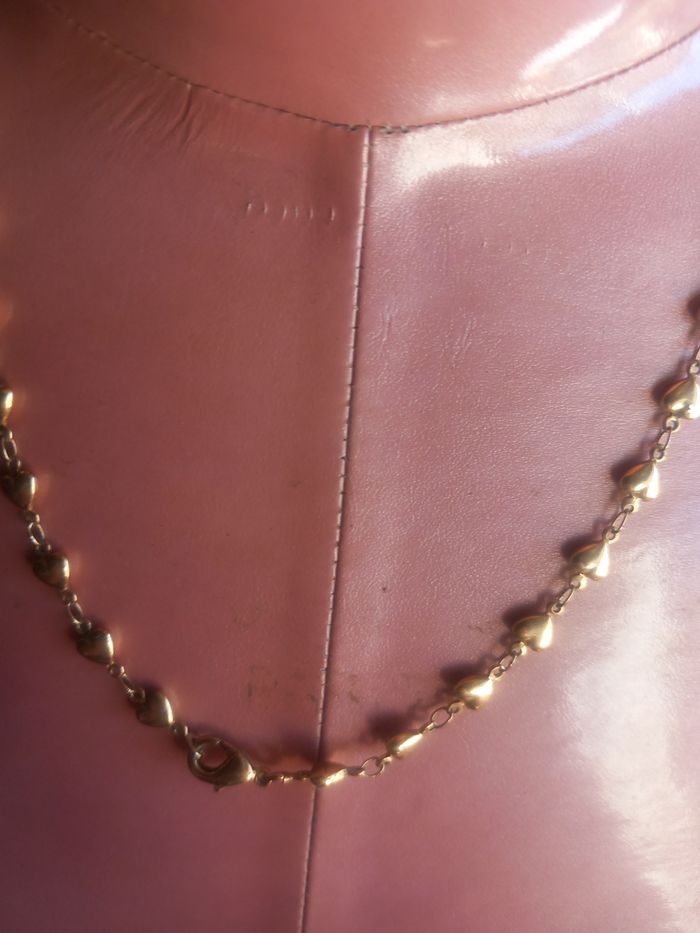 Collier avec cœurs en métal doré - photo numéro 5