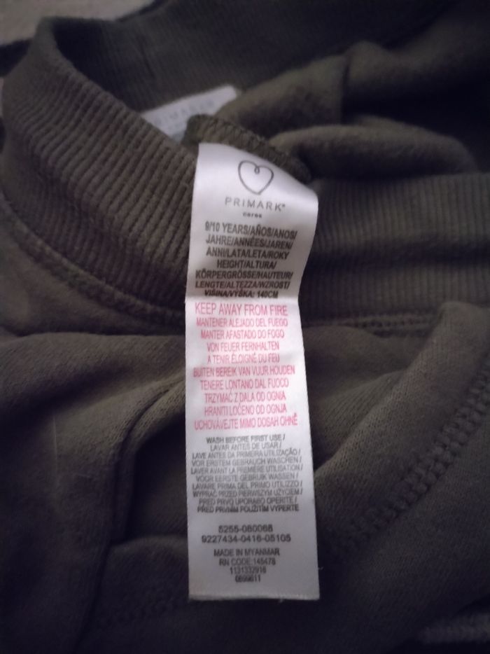 Jooging kaki cordons gris pailleté "Primark" 9/10 ans - photo numéro 6