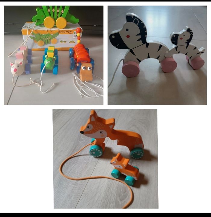 Jouets à tirer en bois