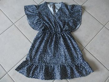 Robe été manches courtes bleue et blanche femme - Taille S