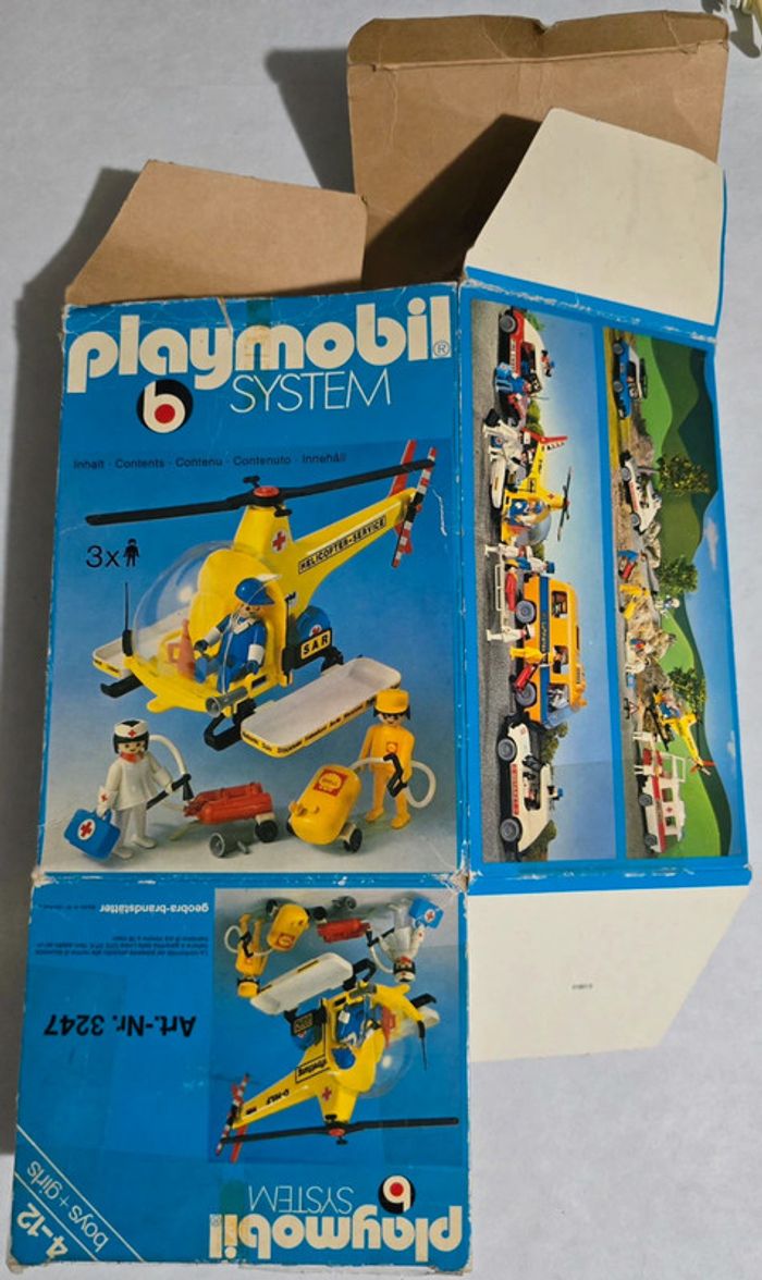 Playmobil system vintage set 3247 hélicoptère en boite - photo numéro 2