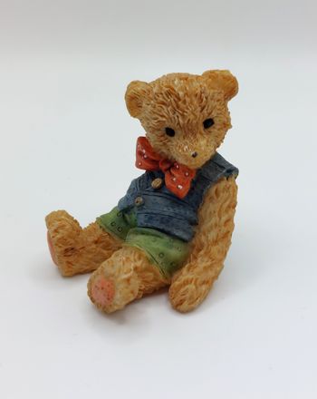 Petite figurine ours ourson habillé Vintage 4,7 cm - décoration – collection