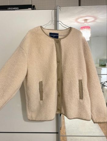 Veste effet mouton beige