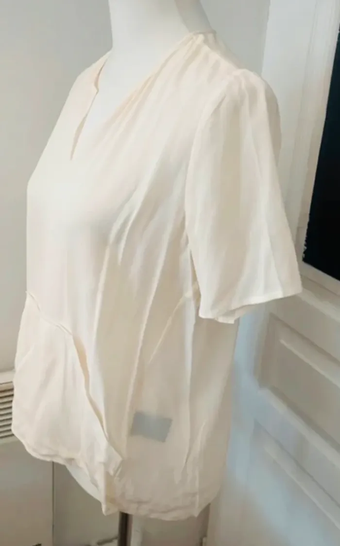The Kooples blouse haut top écru en soie femme, taille xs/34 - photo numéro 4