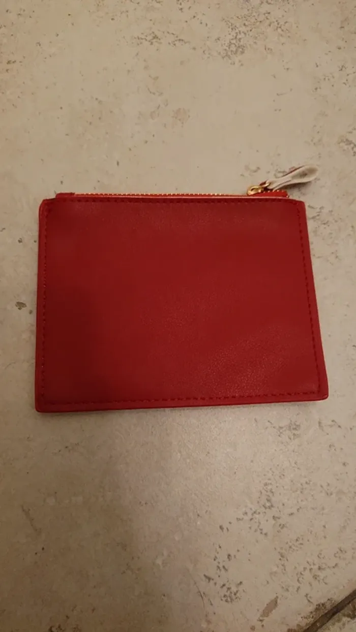 Porte-monnaie / porte-carte rouge, rose et blanc - photo numéro 2