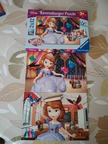 Puzzles 2/12 pièces princesses Sofia 3 ans+