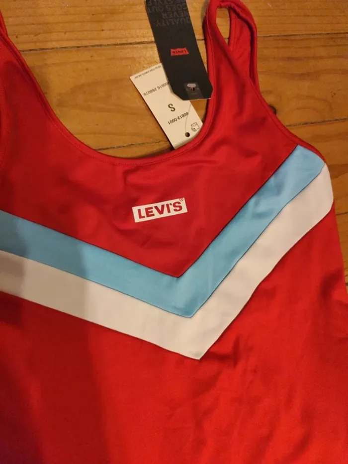 Body débardeur sans manches Levi's rouge logo - photo numéro 2