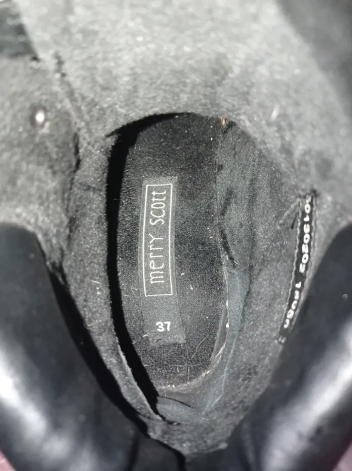 Bottine synthétique effet daim noir lacets rubans - photo numéro 6