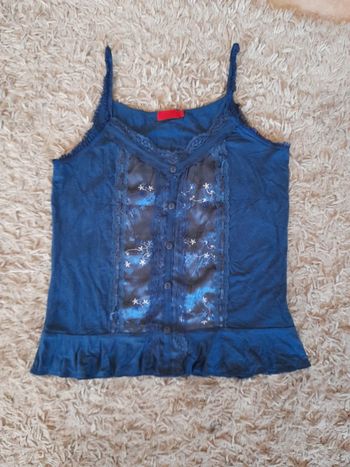 Joli bustier T42 viscose elasthan bleu nuit