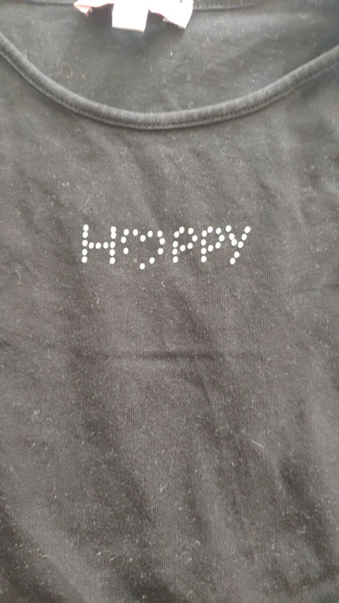 T-shirt manches longues noir happy lisa rose 8 ans - photo numéro 2